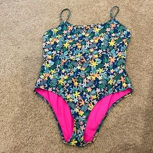 Chubbies floral one piece suit